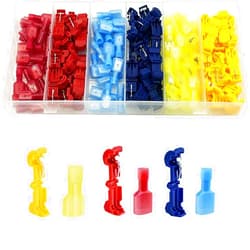 HAOBO 120PCS T-Tap Wire Connectors Kit, Electrical connectors, T-Tap Self-Stripping with Nylon Fully Insulated Male Quick Disconnects Kit, Wire Splice connectors for Automotive Wire Tap