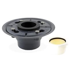 Aqva PVC Shower Drain Base Kit. Includes 2 Inch PVC Shower Flanged Drain Base, Threaded Adjustable Adaptor and Rubber Coupler Gasket Seal for Linear Shower Drain Installation