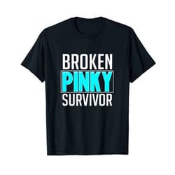 HitMeUpTees Broken Pinky Survivor T-Shirt Funny Toe Finger Sarcastic T-Shirt