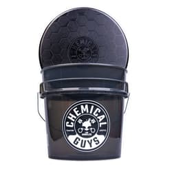 Chemical Guys ACC161 Heavy Duty Smoked Obsidian Black Detailing Bucket (4.5 Gal) and Bucket Lid (For Car Wash, Boat, Truck, RV, Fishing & More)