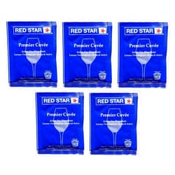 North Mountain Supply Red Star Premier Cuvee Wine Yeast - Pack of 5 - With North Mountain Supply Freshness Guarantee Premier Cuvee 5 Pack