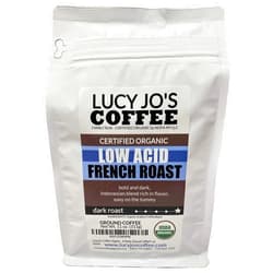 Lucy Jo's Coffee, Organic Low Acid French Roast, Ground Coffee 11 oz