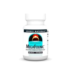 Source Naturals MegaFolinic, Bioactive Form of Folic Acid, 800 mcg - 120 Tablets