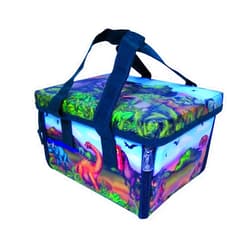 Brainstorm Neat Oh Dinosaur ZipBin, Convertible ToyBox 8x6x5 inches with 2Dinos, Zip Open for Pre-historic PlayMat 18 x16 inches | Zips Back Up for Strong,Sturdy,Stackable Storage,Holds upto 40 Dinos, Multicolor