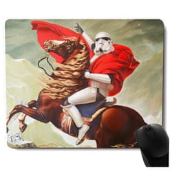 Manslator Cool Soldier Riding A Horse Mouse Pad Funny Awesome Customized, Rectangle