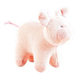 Mud Pie Children's Knit Rattle, Pig