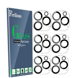 Ferilinso 6 Pack Camera Lens Protector for iPhone 16 Pro Max/iPhone 16 Pro [Phone Case Friendly], Accessories Camera Screen Protector Tempered Glass