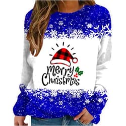 Tiljvks Deals Cheap Christmas Tops For Women Plus Size Long Sleeve Asdoklhq Womens White Hooded Sweatshirt Thin 100% Organic Cotton Hoodies For Women Trendy Womens Clothes 2024 Going Out Womens Summer Tops