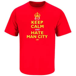 Smack Apparel Keep Calm and Hate Man City T-Shirt for Manchester Soccer Fans (SM-5XL)