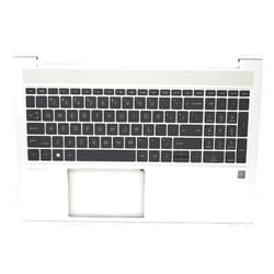 Jxjslp Replacement Upper Case Palmrest for HP Probook 450 455 G8 Series Laptop Top Cover Backlit Keyboard Assembly M21742-001 Silver