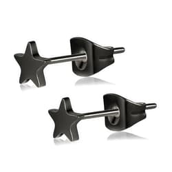 FACOKO Pure Titanium Heart Earrings Women Flat Star Earring Moon Nickel Free Hypoallergenic Stud Earrings for Sensitive Ears, Bar Earring Stud, Rose Gold/Gold/Black/Silver