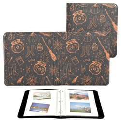 YETTASBIN Photo Albums, Halloween Witch PU Leather Bookshelf Photo Albums, Large Waterproof DIY 3 Ring Scrapbooking Album with 40 Detachable Blank Pages for Family Wedding Baby Life Memory