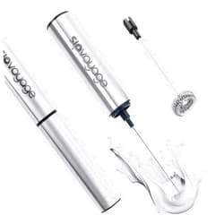 SIPVOYAGE Rechargeable Milk Frother Handheld - 2 Whisks/2 Speed Coffee Frother Rechargeable - One Touch Drink Mixer, Hand Held Frother Wand, Nano Foam Maker for Lattes, Matcha, & Butter, Coffee Stirrers