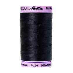 Mettler Silk-Finish Solid Cotton Thread, 547 yd/500m, Black