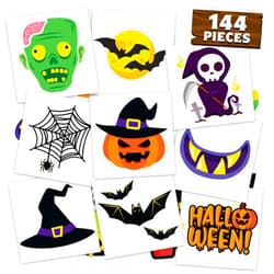 Joyousa Halloween Temporary Tattoos For Kids Halloween Party Favors - 144 Pieces in 48 Unique Designs - Bulk Prizes Assorted Goodies Tattoos Goody Bag Stuffers