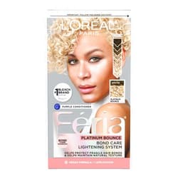 L’Oréal Paris L'Oreal Paris Feria Platinum Bounce Bond Care Lightening System, Lifts Up To 8 Levels, Includes Anti Brass Purple Conditioner, Platinum Bounce, 1 Hair Dye Kit