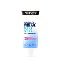 Neutrogena Mineral UltraSheer Dry-Touch SPF 30 Sunscreen Lotion, Water-Resistant Broad-Spectrum UVA/UVB Protection, Skin Nourishing, Lightweight With Vitamin E, Oxybenzone-Free, 3.0 fl. oz