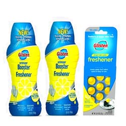 Glisten Dishwasher Detergent Booster and Freshener 2-Pack and Disposer Care Freshener, Lemon Scent