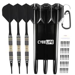 CyeeLife Darts Plastic Tip - Professional Soft Tip Darts Set 18 Grams with Carry case and 30 Extra Dart Tips for Electronic Dart Board