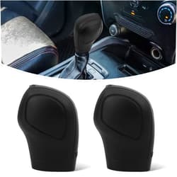 ANBUY 2 Pcs Car Gear Shift Knob Covers, Elastic Silicone Automotive Shift Protective Cover, Auto Decor Kit, Durable Gear Shift Sleeve Protectors (Black)