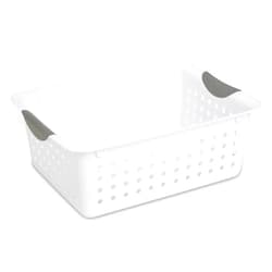 Sterilite Medium Ultra Basket, Closet Organizer Bin, Cabinets, Pantry, Shelving and Countertop Space, Open Container, White, 1-Pack