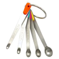 BERYLER® Measuring Spoons Set of 5, Tiny Stainless Steel Measuring Spoons with Silicone Handle, Small Measuring Spoon 1/64, 1/32, 1/16, 1/8, 1/4 tsp, Teaspoon for Dry or Liquid Ingredients