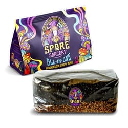 SPORE SORCERY Jumbo All-in-One Mushroom Grow Bag | 6 lb Mushroom Grow Kit | Grows Like Magic | Spores Not Included | Grow Mushrooms at Home | Mushroom Grow Kit | Sterilized Grain with Substrate