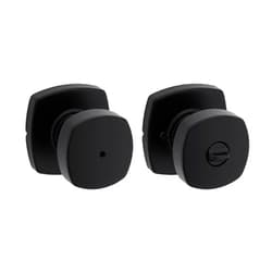 Kwikset Arroyo Knob Interior Privacy Door Knob with Lock, Door Handle For Bathroom and Bedroom, Matte Black Keyless Turn Lock Doorknob, with Microban Protection