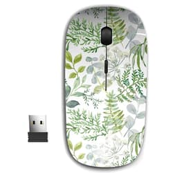 KAWAMOUSE 2.4G Ergonomic Portable USB Wireless Mouse for PC, Laptop, Computer, Notebook with Nano Receiver (Forest Greenery)