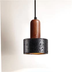 YQBDCKEDU Mid Century Modern Wood Light Black Marble Stlight Mini Hanging Ceiling Lamp for Kitchen Island Sink Rustic Farmhouse Chandelier for Bedroom Dining Table Hallway Bathroom