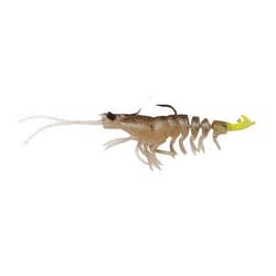 Savage Gear 3D Shrimp Weedless V2 Fishing Bait, 1/4 oz, Glow, Realistic Contours, Colors and Movement, 12X Tough Duratech Construction, Heavy-Duty Fishing Hook, Built-in Rattle, Scent Infused