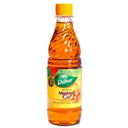 Dabur Kachi Ghani Mustard Oil - Oil for Skin and Hair Care, Cold-pressed Oil Body Massage, Therapeutic-Grade Mustard Oil, Natural Oil from Mustard Seeds, Unrefined Mustard Oil (500 ml)