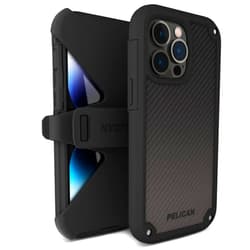 Pelican Shield Series - iPhone 13 Pro Max Case/iPhone 12 Pro Max Case [21ft Military Grade Drop Protection] [Wireless Charging Compatible] Protective Cover with Belt Clip Holster Kickstand - Black