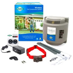 PetSafe Wireless Fence Pet Containment System with Extra Battery Pack, Covers up to 1/2 Acre, for Dogs Over 8 lb., Waterproof Receiver with Tone/Static Correction