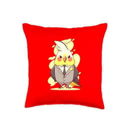 Papagei Tierhalter witzige lustige Sprüche Funny Chef Cockatoo Bird Comic for Men Women Children Throw Pillow, 16x16, Multicolor