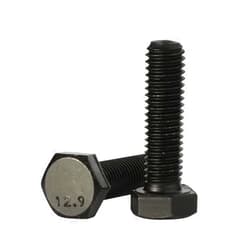 Mellewell M10 x 16mm Hex Head Screw Bolt, Fully Threaded, Alloy Steel Grade 12.9, Black Oxide Finish, Quantity 10
