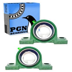 PGN Bearings PGN UCP211-32 Pillow Block Bearing - Pack of 2 Mounted Pillow Block Bearings - Chrome Steel Bearings with 2