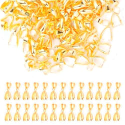 AUEAR, 100 Pack Gold Pinch Clip Bail Clasp Bead Pendant Connectors Metal Buckle Jewelry Findings for Necklace Earring Bracelet Making