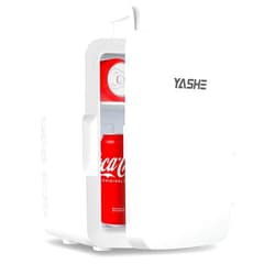 YASHE Mini Fridge, 10 Liter/12 Cans Skincare Fridge for Bedroom, 110V AC/ 12V DC Thermoelectric Cooler and Warmer for Drink, Office, Car, White