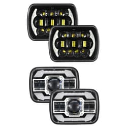 Auxbeam 5x7 7x6 Inch Led Headlights Rectangular LED Headlight Combo w/DRL Turn Signal 4PCS Black