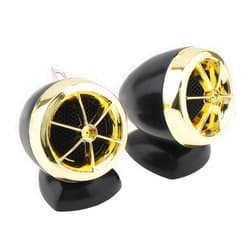 DriSentri Tweeters for Car Audio, 2pcs Car Speakers 1200W Universal Tweeters Mini Horn Music Dome Loudspeaker Audio Speaker for Car Audio System, Gold