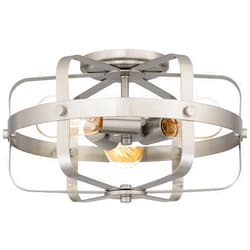Quoizel QFL5592BN Morehouse Industrial Medium Flush Mount Ceiling Light, 3-Light 225 Total Watts, 8