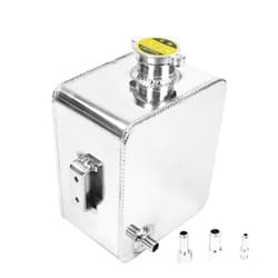 BLACKHORSE-RACING 2.5L Universal Aluminum Coolant Radiator Overflow Expansion Tank Reservoir Recovery Water Tank Bottle for Car Truck Boat (Silver)