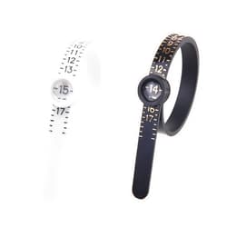 Kare & Kind 2X Ring Sizer Measuring Tool - US Size 1-17 - Measure Finger Size Accurately - Reusable Clear Print with Magnifying Glass - Jewelry, Ring - (Black/White)