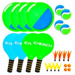 EVERICH TOY Beach Toys Outdoor Games for Kids Ages 3-10-Yard Lawn Games Ball Catch Games Paddle Toss-Upgraded Version Outside Games for Family Boys and Girls Gifts(4 Rackets,4 Balls,1 Bag)
