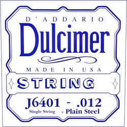 D'Addario J6401 Plain Steel Dulcimer Single String, .012