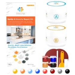 HT HOMETINKER Quartz Tile Granite Marble Countertop Repair Kit (Color Match), Quartz Countertop Chip Repair Kit, Epoxy Cracked Tile Filler for Porcelain Stone Cracks Chips and Scratches