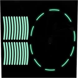 Dadulam 20Pcs Car Wheel Rim Reflective Car Wheel Decorative Stripe Stickers, Night Safety Warning Stripe, Decals Tape for car, Motocycle, Bicycle (Florescent)