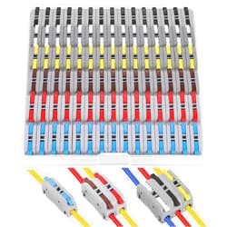 XHF2018 60 pcs XHF Colourful Conductor Compact Connectors Lever Connectors Nuts, Electrical Connectors Wire Terminals for Any Circuit Inline Splices 28-12 AWG (SPL-1)