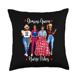 Lush Nursing Black Gemini Queen Style May June Nursing Throw Pillow, 18x18, Multicolor